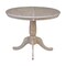 International Concepts Round 36 in Rd Top Pedestal Table, 12 in Leaf, 28.9 inH, Dining Ht, Washed Gray Taupe, 36 W, 48 L, Wood K09-36RXT - alternate 7